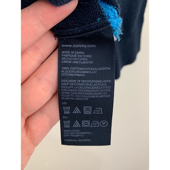 Tommy Hilfiger Blue and Black Striped Sweater; S - Picture 4 of 4